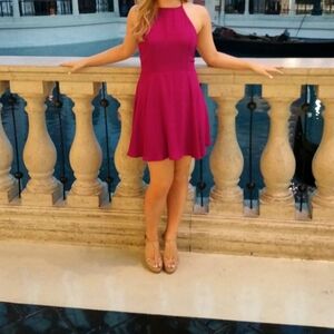 Backless Magenta Mini Dress